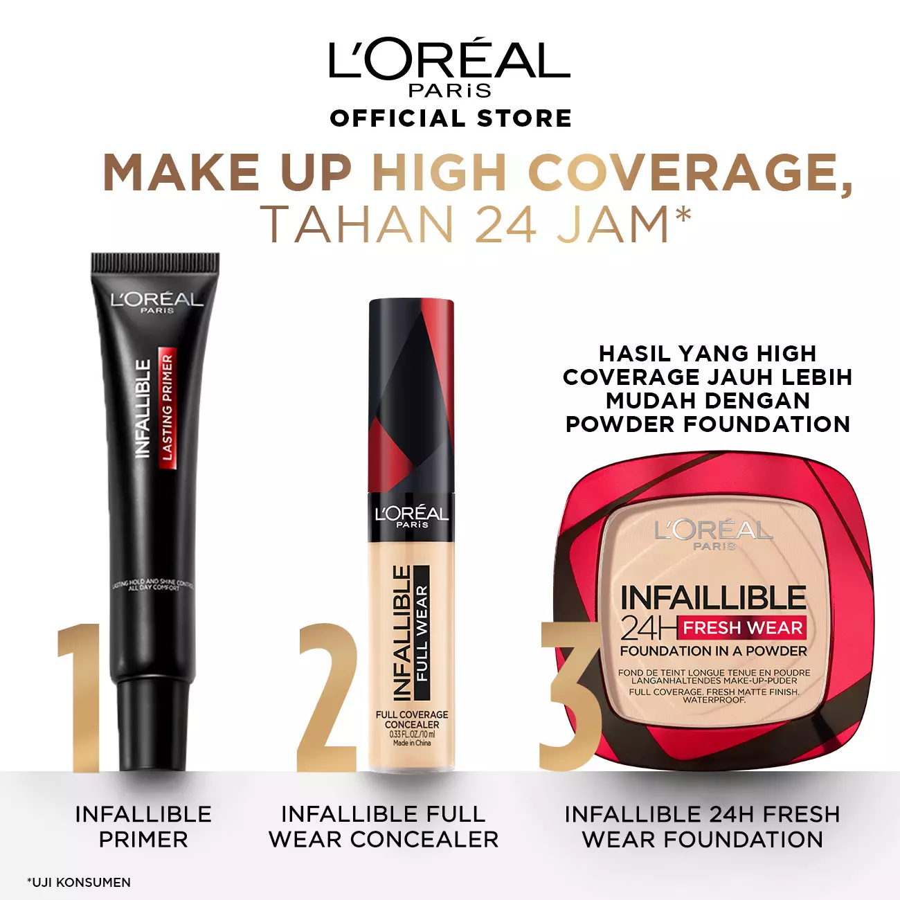 L'Oreal Paris Infallible 24H Fresh Wear Foundation Powder - 245 Golden Honey