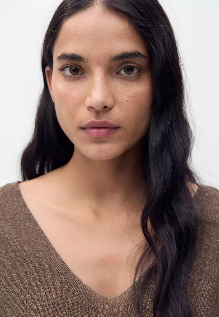 V-Neck Lurex Sweater