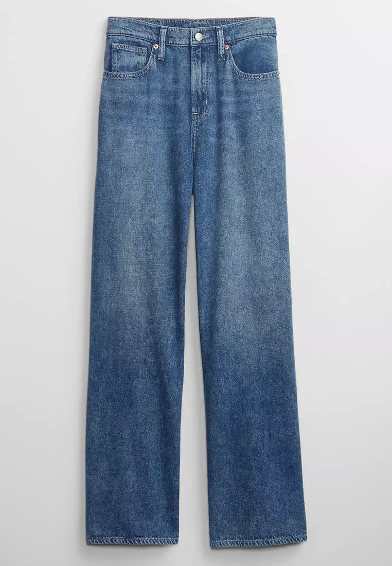 High Rise Wide-Leg Jeans With Washwell