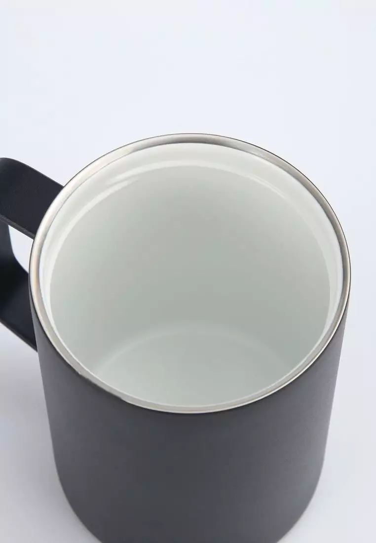 Crossing Neo Insulated S/S Leakproof Ceramic Mug W Handle And Lid 400ml - Black