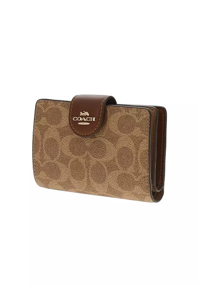 Medium Corner Zip Wallet In Signature Canvas CW786