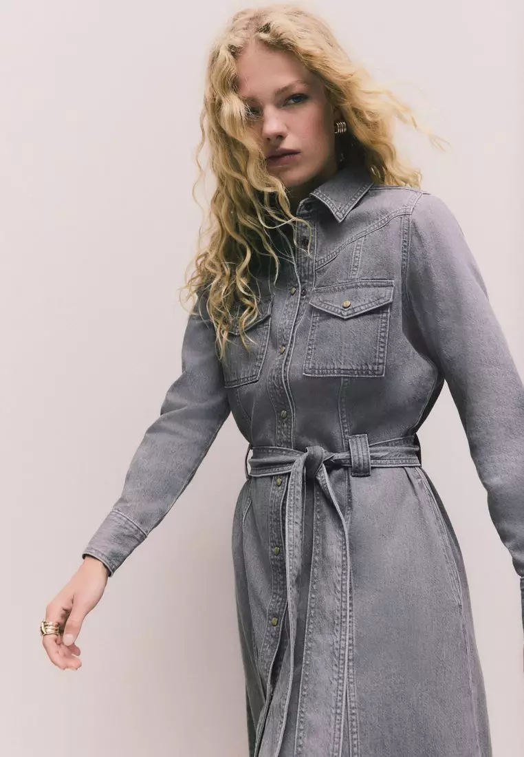 Denim Maxi Shirt Dress