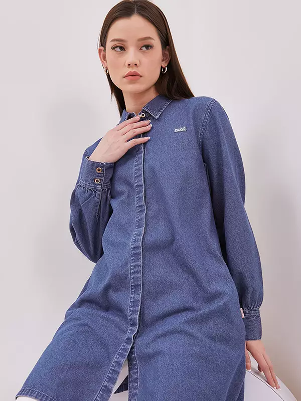 DUST Kemeja Tunik Anastasia Navy (D. 116422)
