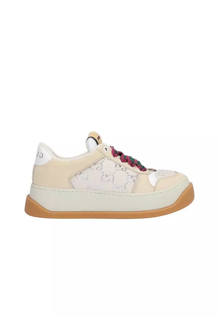 Gucci Screener Women's Sports Shoes in Beige Color Blocked 750633 FAB4S