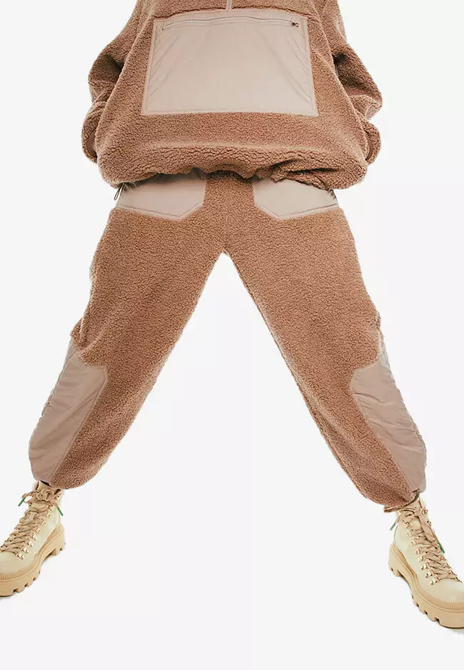 Faux shearling joggers store