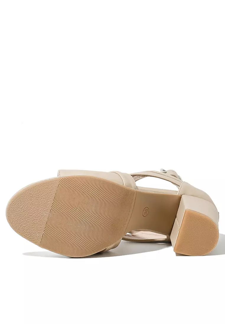 8CM Peep-toe PU Strap Sandals WTY1719-12