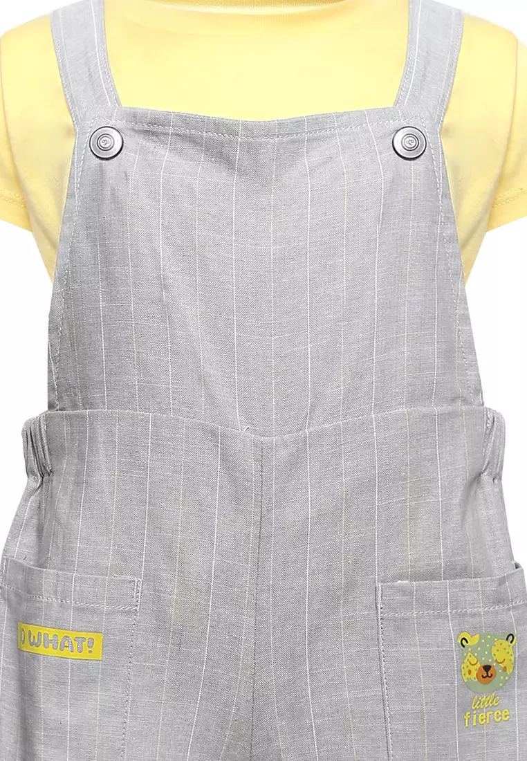 Qna Girl Amani Overall Celana Pendek Anak Hijau Muda