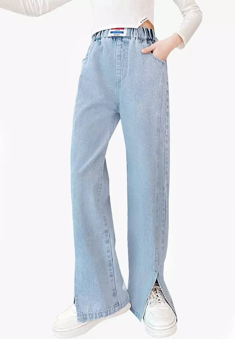 Flared Leg Low Jeans - Light denim blue - Kids