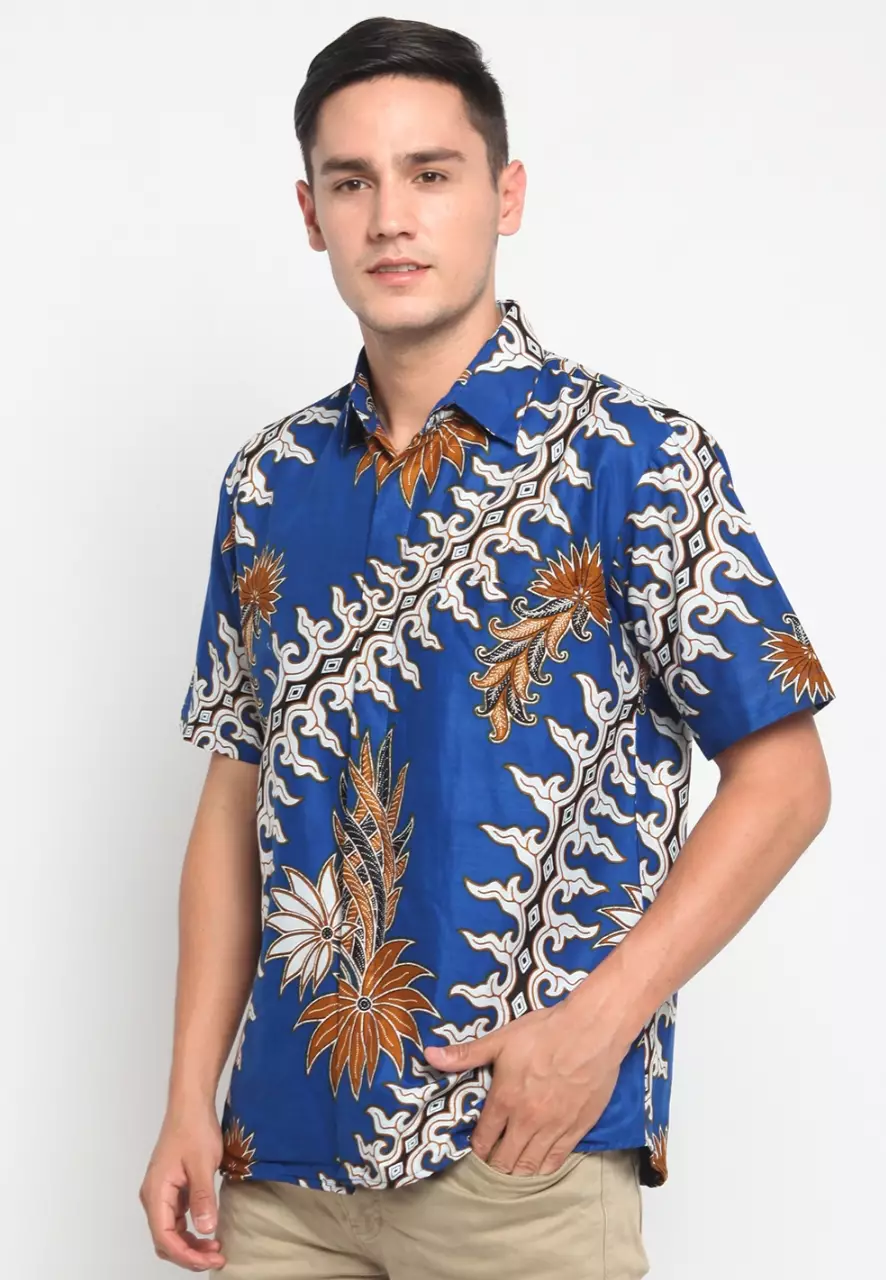 Kemeja Batik Pria Premium Slimfit Elegant Modern Lengan Pendek Salya