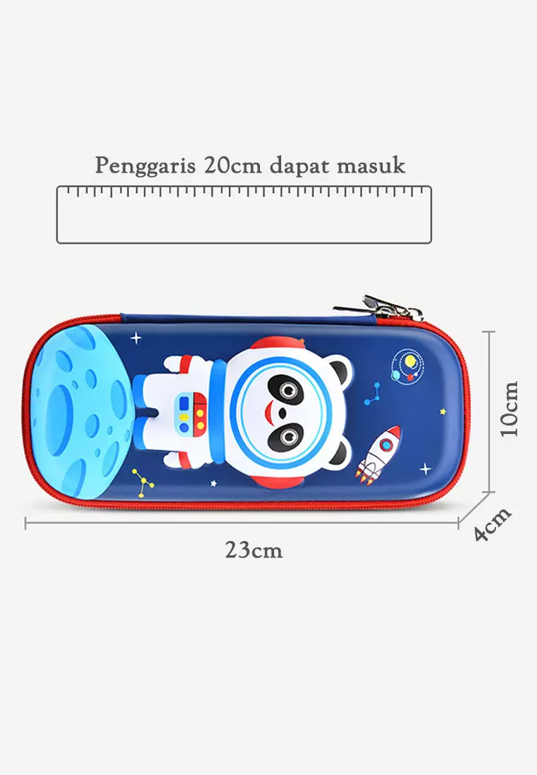 Wakakids Tempat Pensil Anak 3D Motif Timbul Karakter Kotak Pensil Hardcase Kecil Slim Motif Purple Girl Venhs
