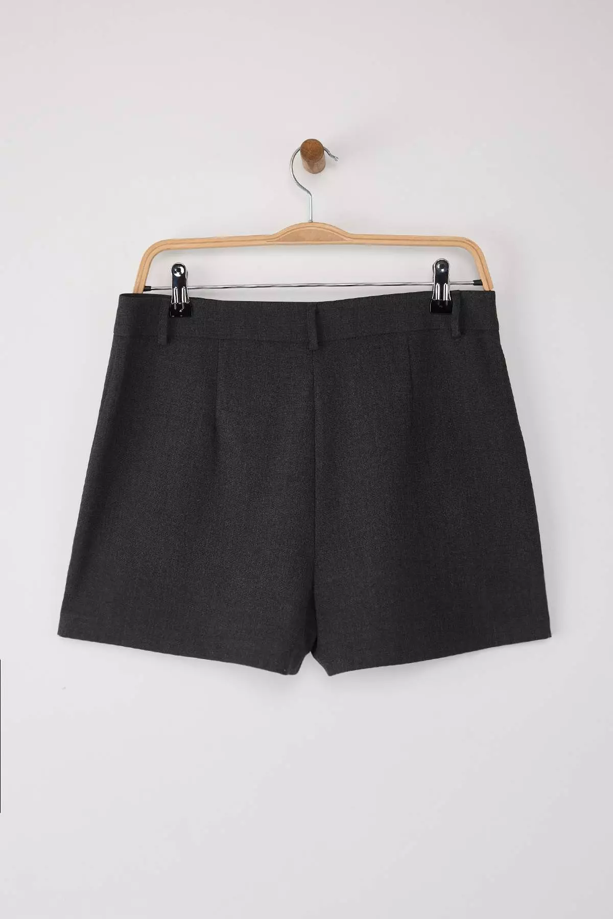 Gray Mini Straight Cut Shorts Skirt Shorts