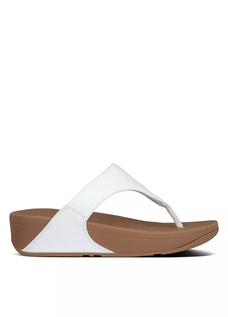 LULU Women's Leather Toepost Sandals - White (I88-024)