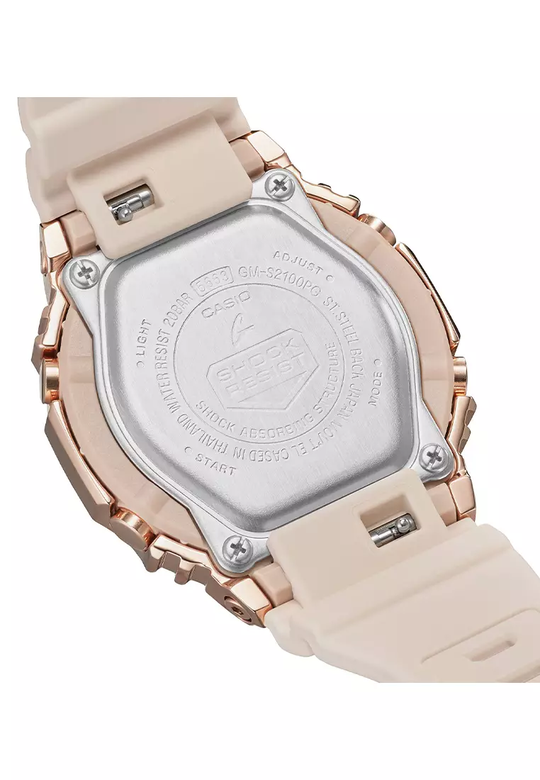 Jam Tangan Analog-Digital Wanita Casio G-Shock GM-S2100PG-4A - Rosegold Resin Strap