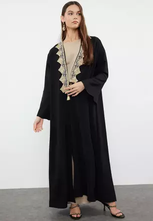 black gold dress malaysia Arabella Sleeveless Gold Foil High Slit Formal Dress - Black | Occasion  Dress in Sizes XXS–6X