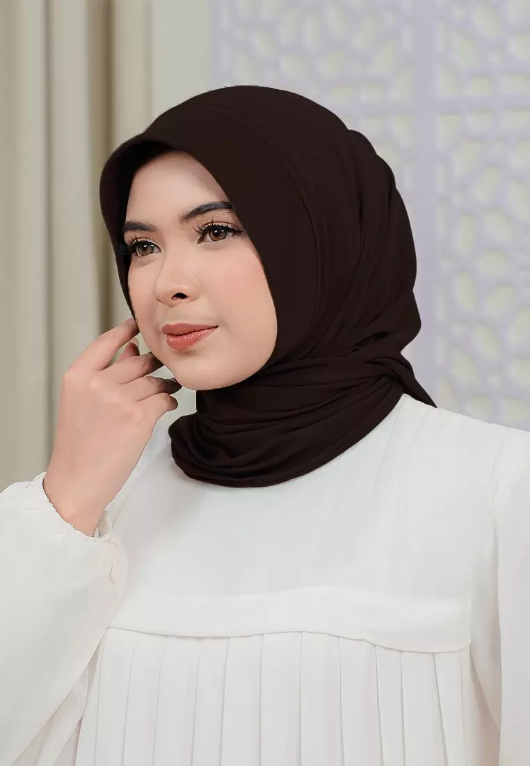 HIJAB INSTAN SOFTPAD AMEENA - COFFEE
