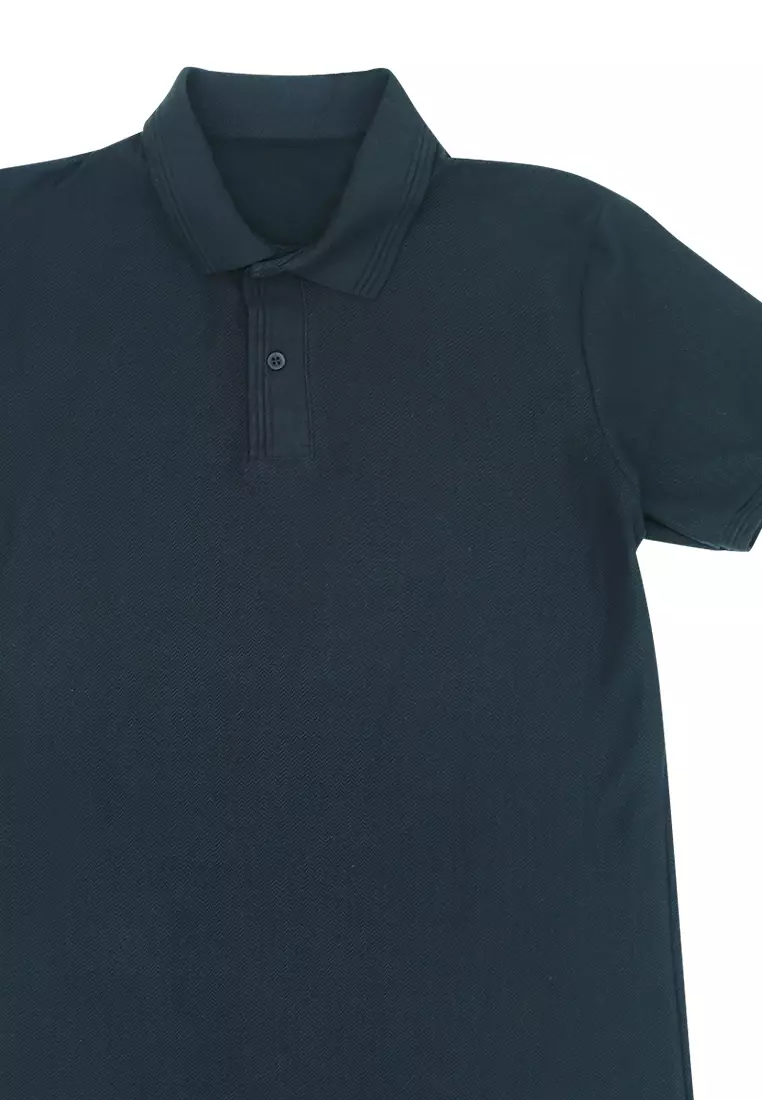 Men's Textured Poloshirt with Embossed Tipping