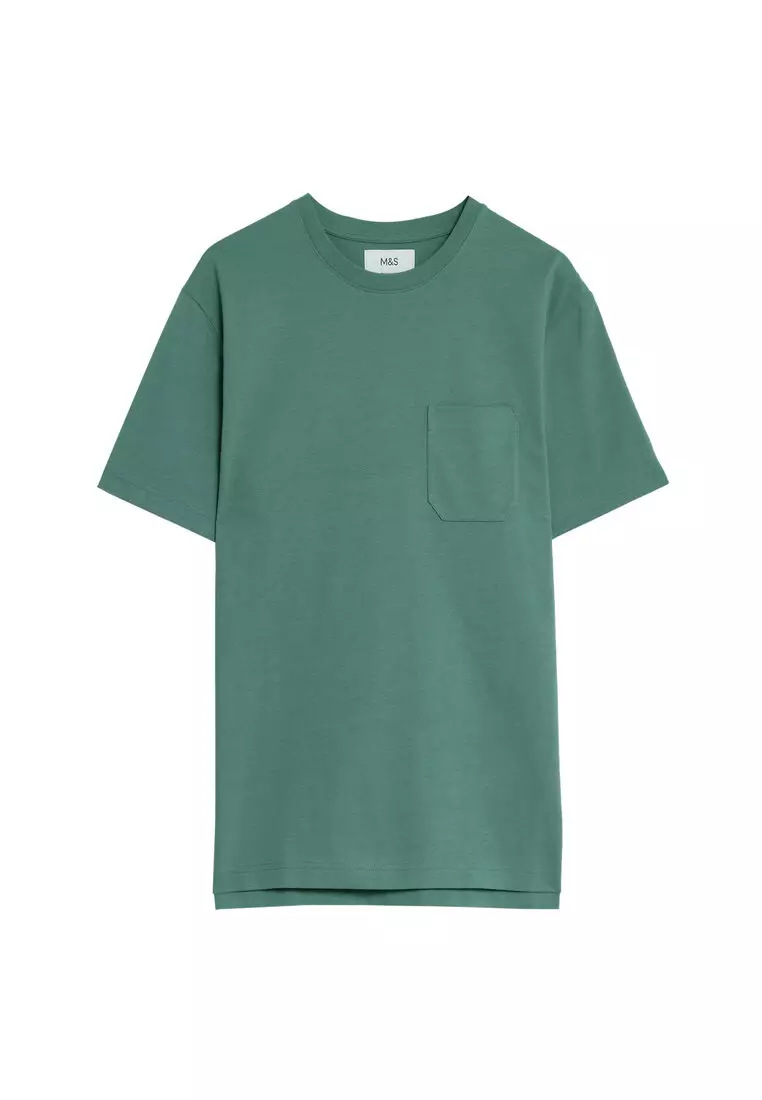 Buy MARKS & SPENCER M&S Collection Pure Cotton Heavyweight T-Shirt 2024  Online