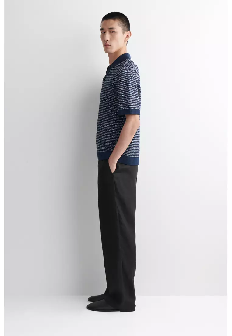 OPEN-KNIT POLO SHIRT
