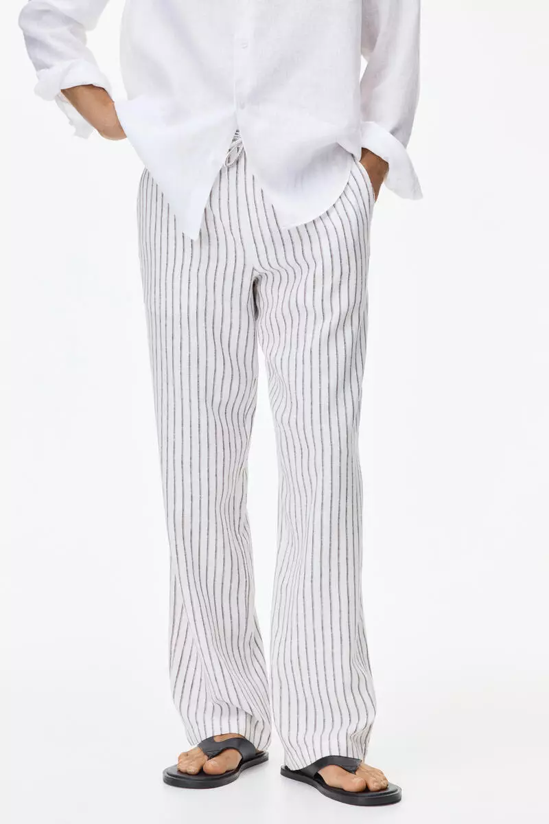 Relaxed Fit Linen-blend trousers