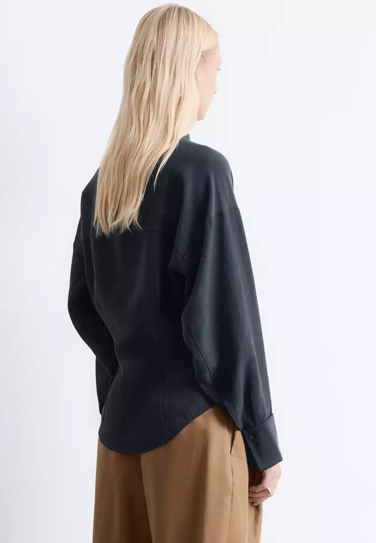 Balloon-Sleeved Tapered Shirt