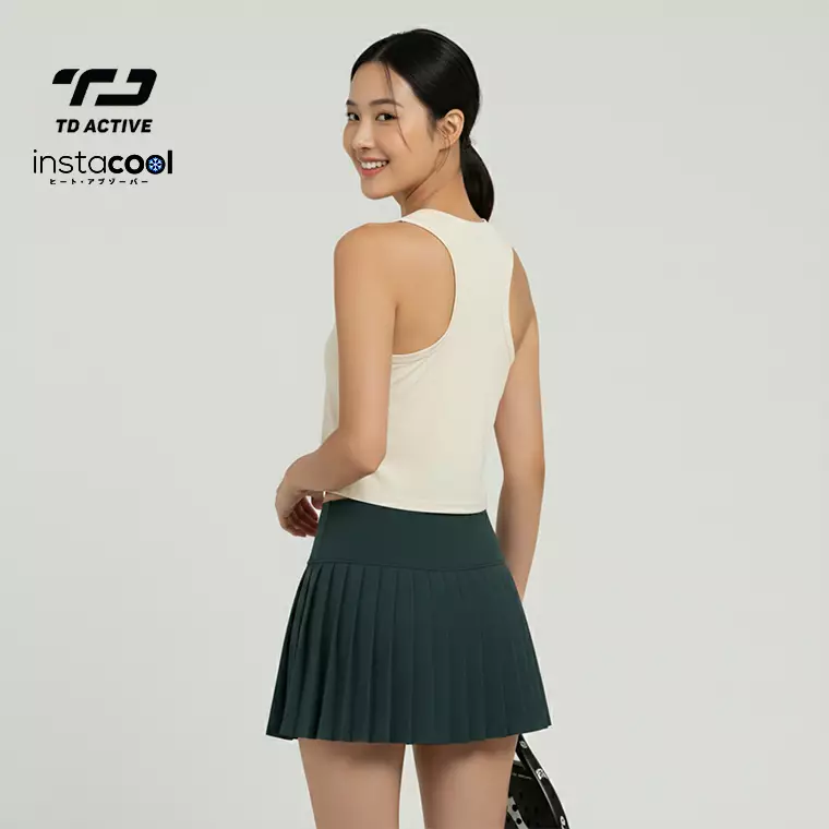 TDACTIVE Kaos Padel Lucu Tank Top "less work more padel" UAT instacool cream LSF14