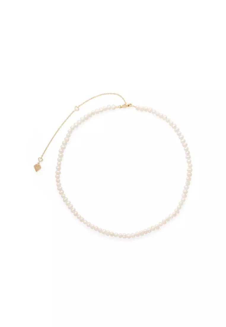 Gold necklace with gold beads sale
