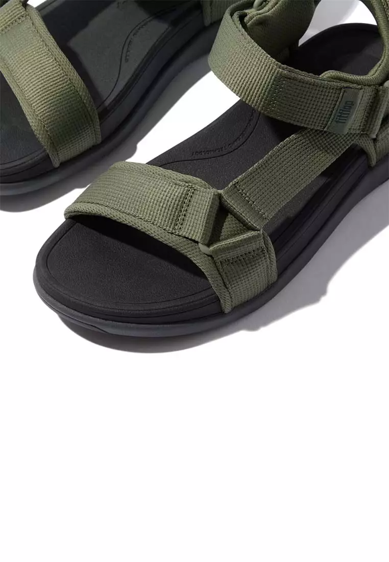 FitFlop F-MODE Go Mens Adjustable Webbing Back-Strap Sandals - Safari Green (IW6-C80)