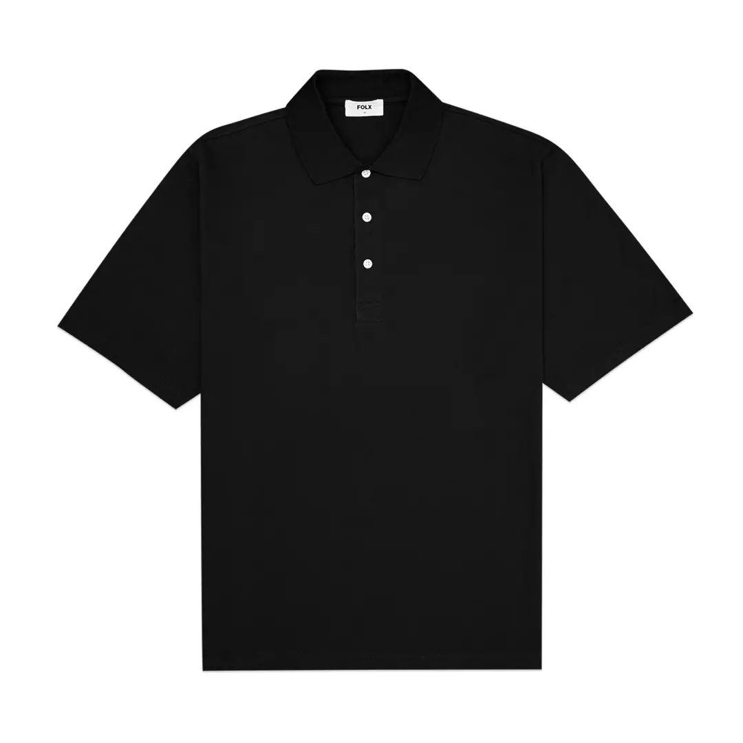 Basic Pique Polo Shirt Black