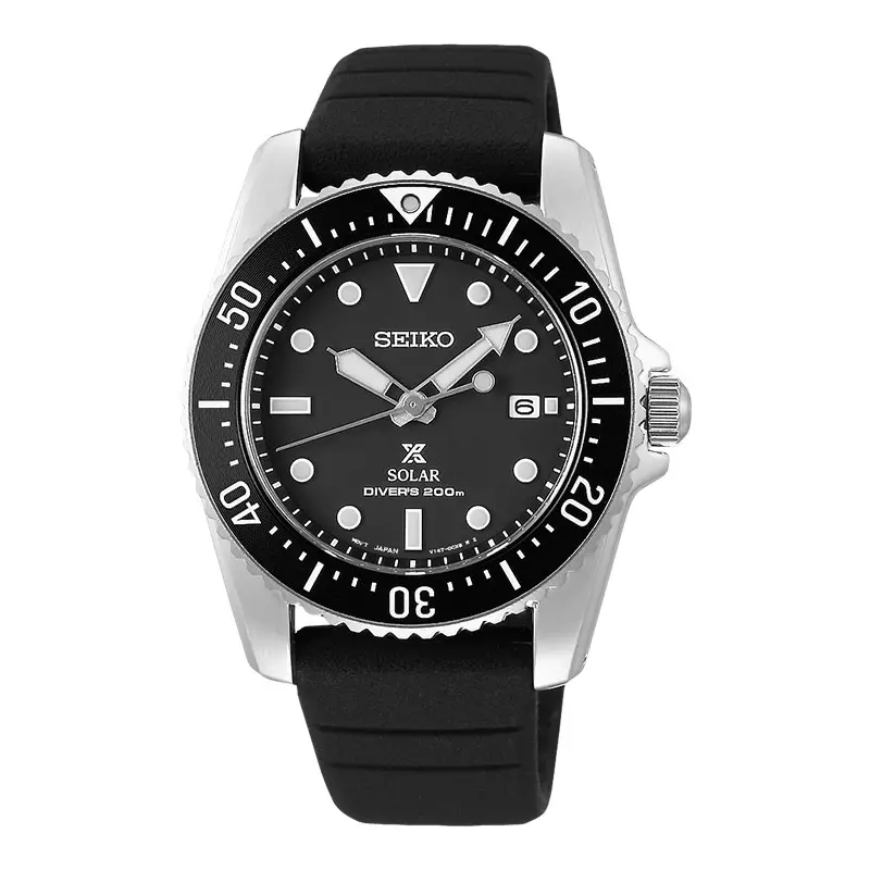 Jual Seiko Jam Tangan Pria Seiko Prospex Sne P Solar Divers Man Black Dial Black Rubber Strap