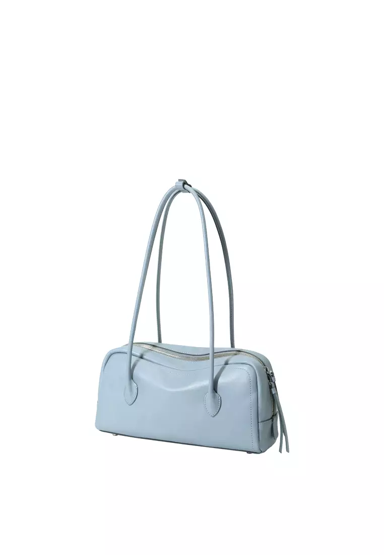 TONA Pocket East West Boston Bag - Veg-Tan Baby Blue