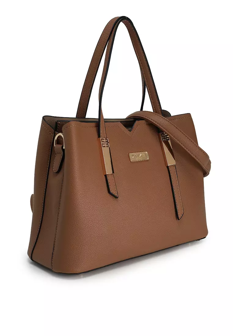 Pebbled Multi-Compartment Tote