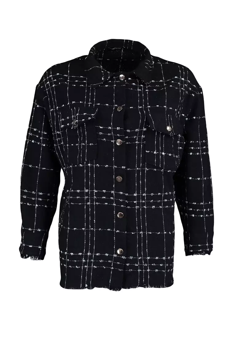 Plus Size Tweed Shirt