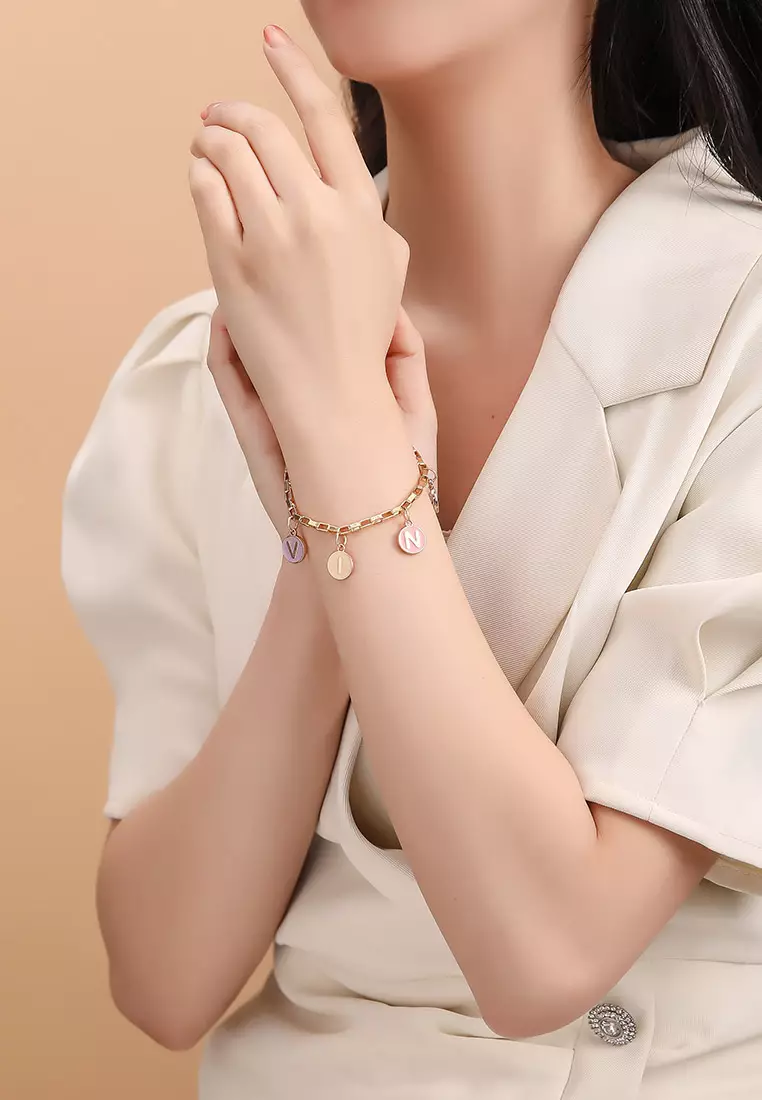 GYKACO Custom Nama Gelang / Rante Tas *** Tersedia Alphabet A - Z *** - Alphabet M