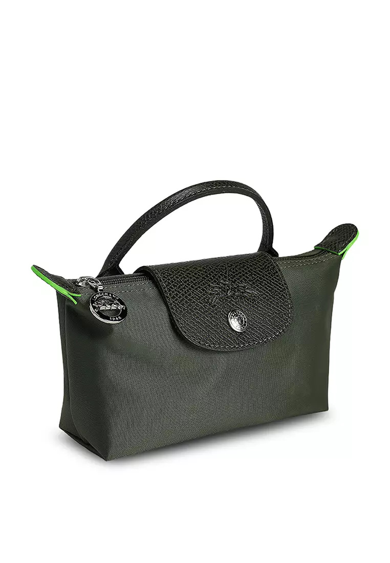 Le Pliage Green Pouch with Handle (tr)