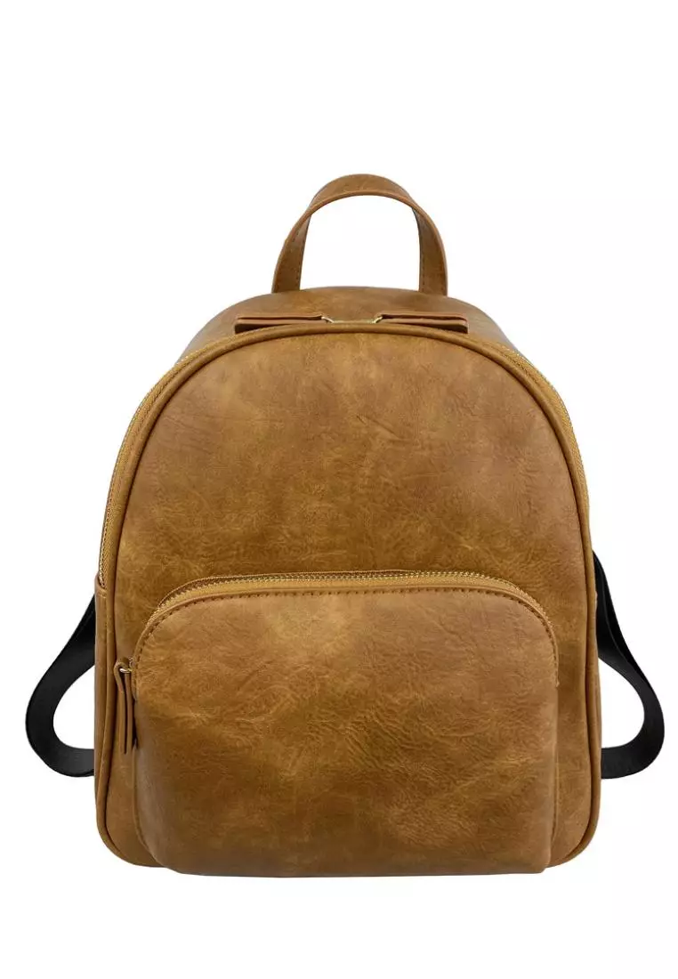 Buy Mel Co Faux Leather Round Top Minimalist Backpack 2023 Online