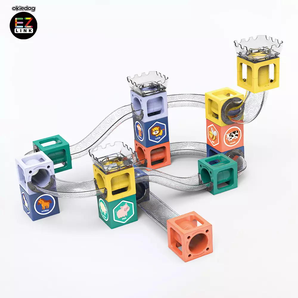 Okiedog EZLINK Magnetic Square Run - Mainan Magnet Edukasi anak (STEM) - 52pcs