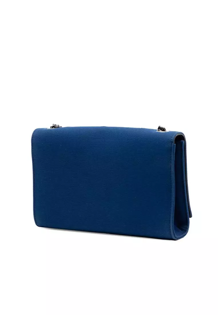 Pre-Loved Saint Laurent Small Star Embroidered Canvas Monogram Kate Crossbody