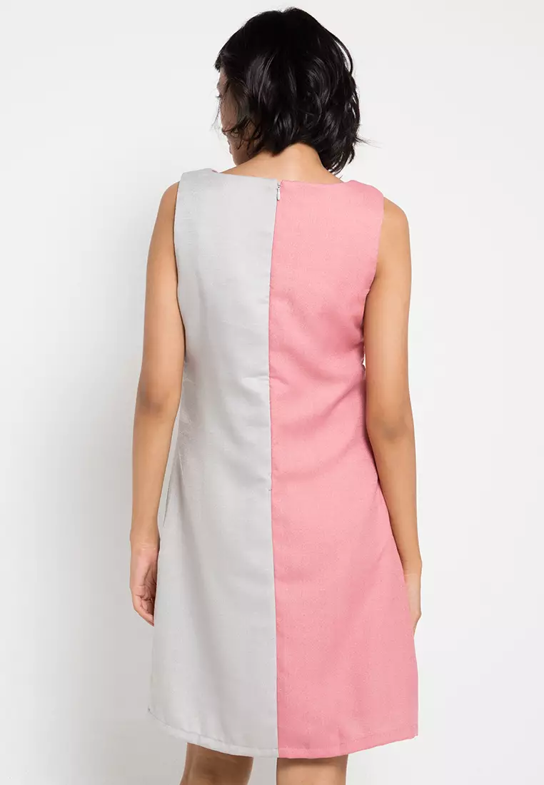 Sophistix Shyla Dress in Pink,Grey and Black