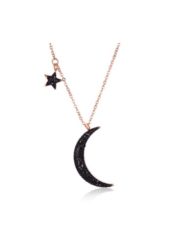 Air Jewellery gold Luxurious Stars & Moon Necklace In Rose Gold DE1EEACE270F58GS_1