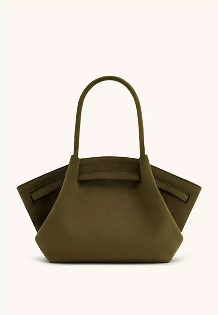 Hana Medium Faux Suede Tote Bag - Olive