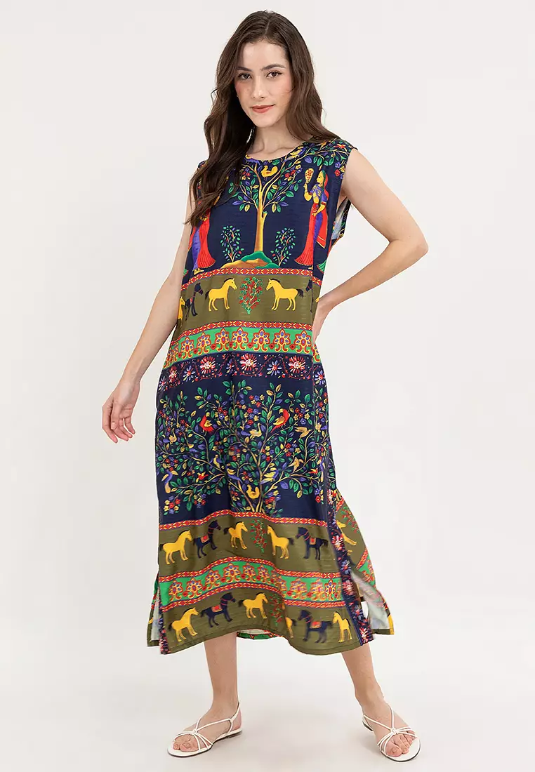 Erin Egyptian Print Dress
