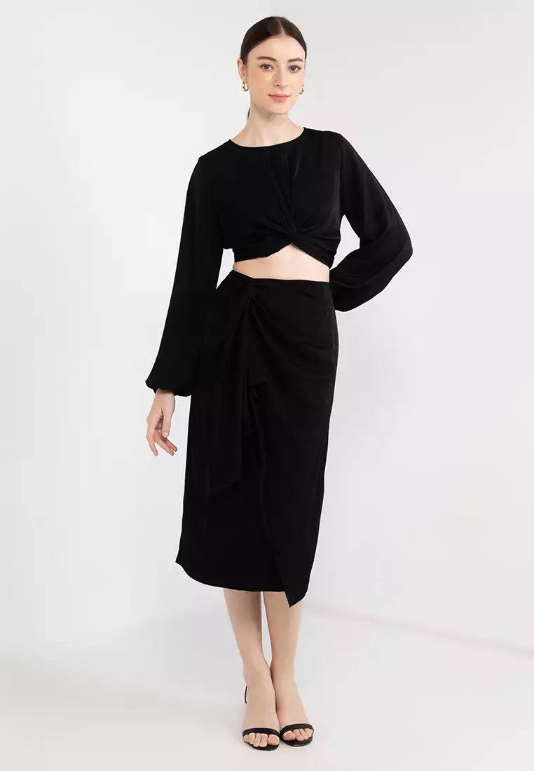 Zyana Knotted Front Wrap Skirt