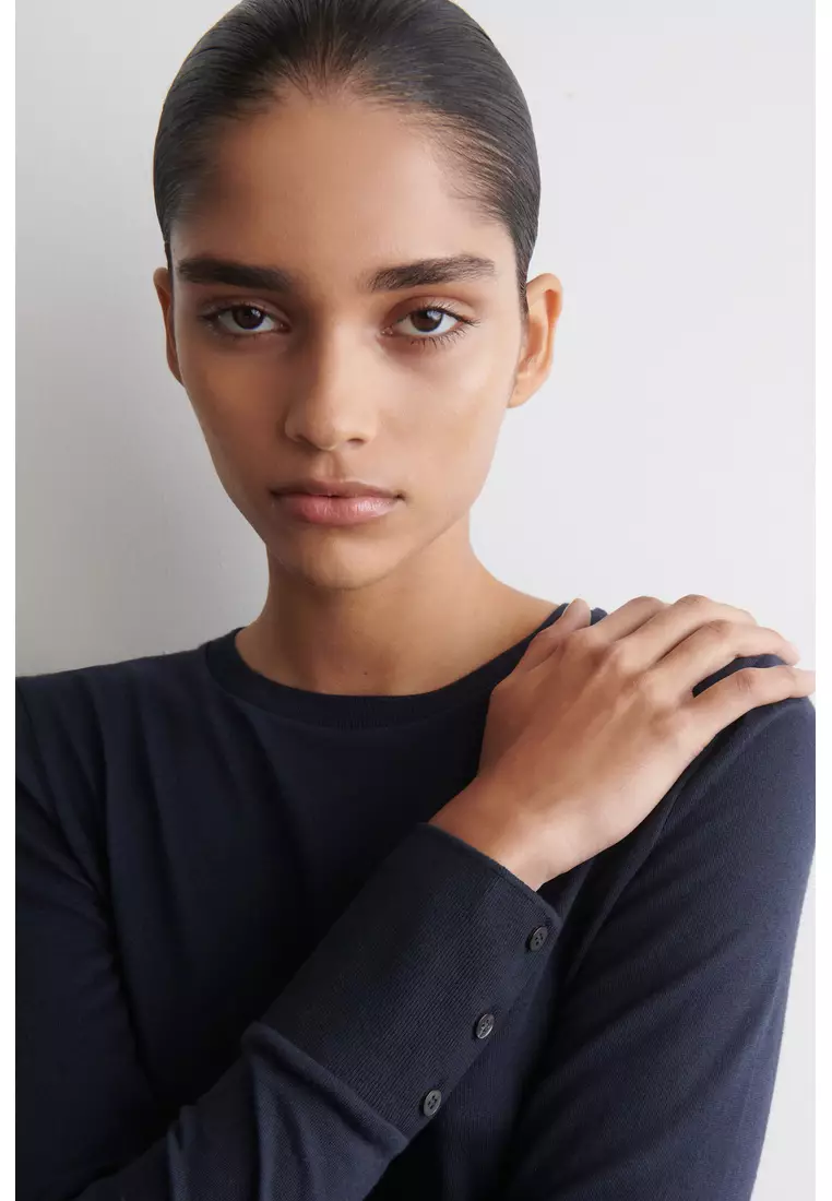 COTTON-JERSEY LONG-SLEEVED TOP
