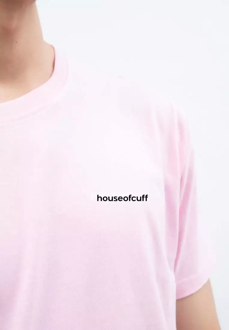 Kaos Polos Pria Premium Katun Combed Lengan Pendek Baby Pink