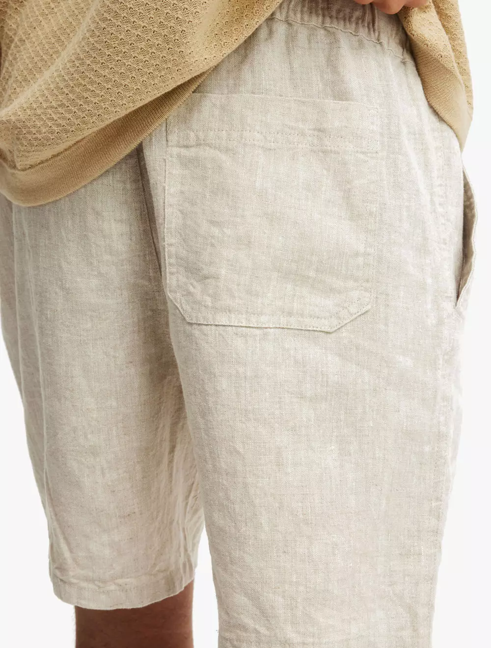 Cotton On -  Pakaian Pria  - Linen Easy Short - Oatmeal