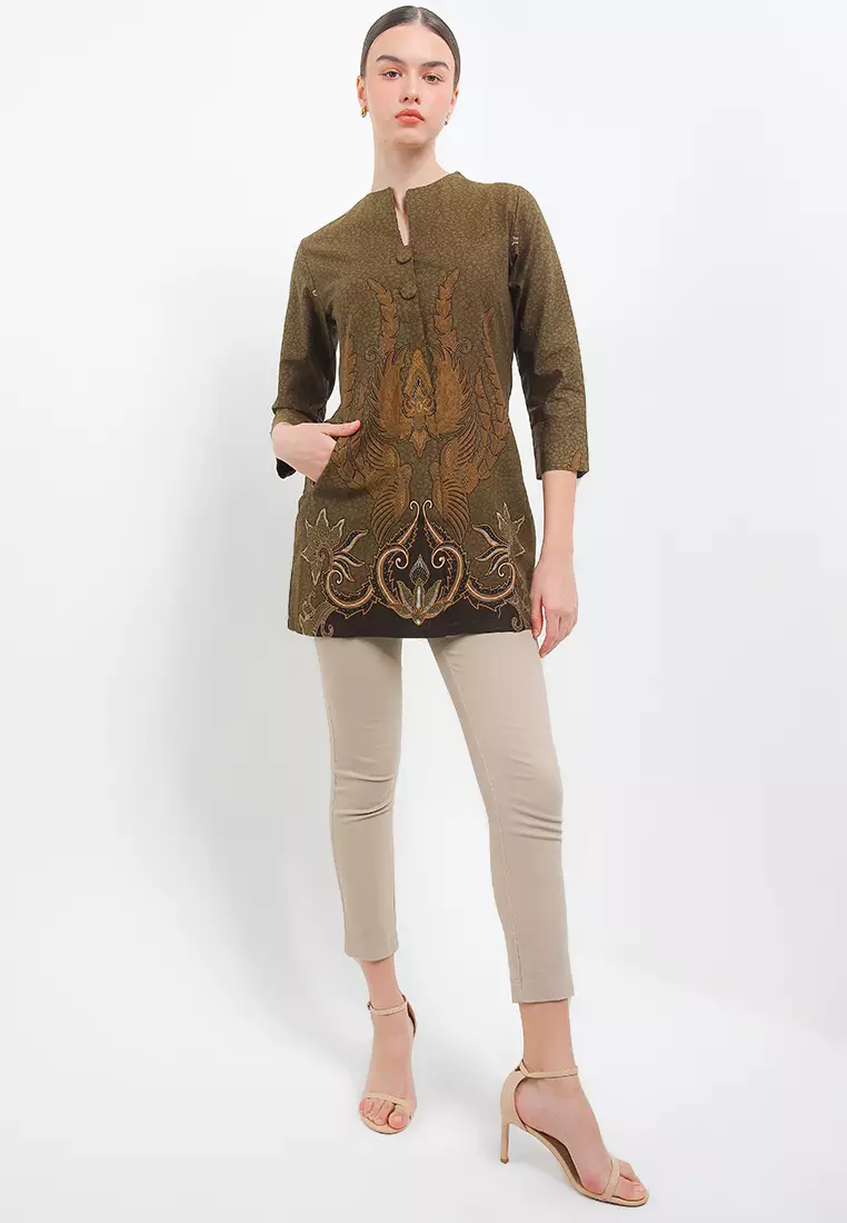 Batik Talenta Exclusive Batik Wanita Blous Ijo Sawat