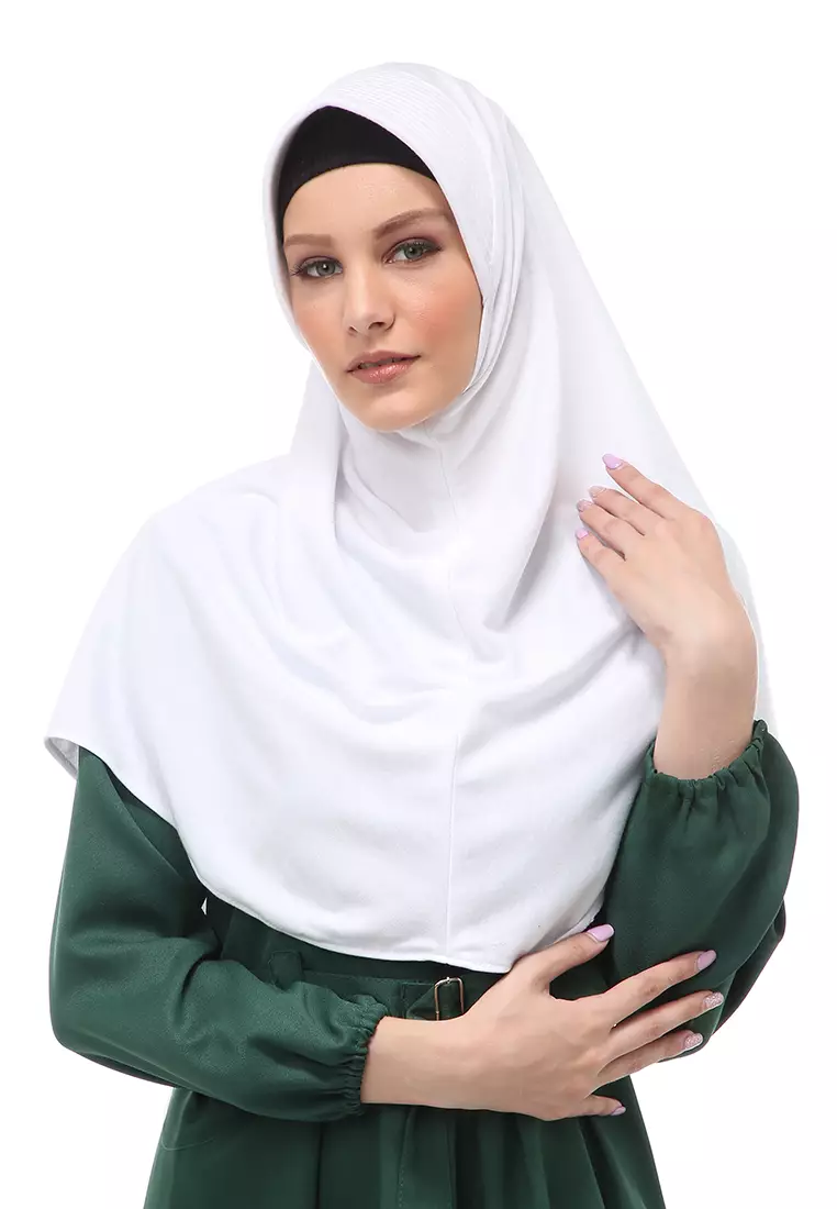 Cantika Hijab Instant Muslimah Wanita Relaxed Fit - White