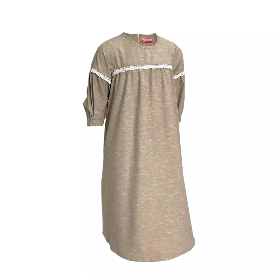 Pingu Gamis Anak Perempuan Polos + Hijab Cream 95401528