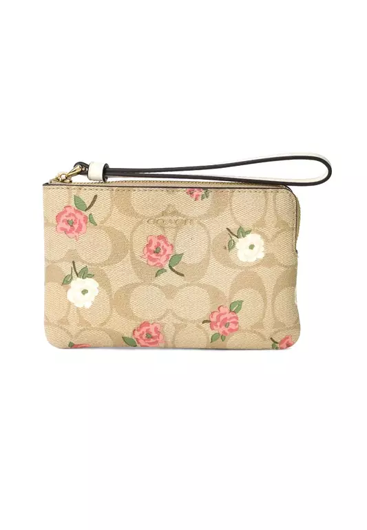 Coach Zip Leather Wallet  (CR973) - IM / LIGHT CHAIK CHALK  MULTI