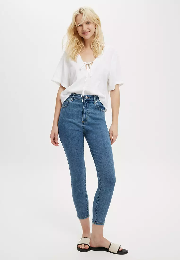 High Rise Cropped Skinny Jeans